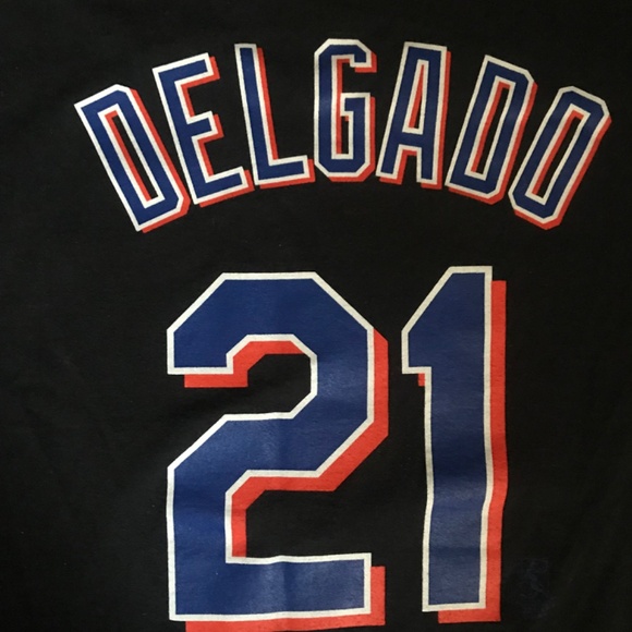 Men’s New York Mets Carlos Delgado 21 MLB Majestic t-Shirt Jersey Size Large - Picture 7 of 9